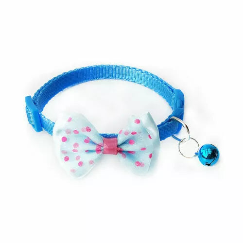 Bow tie necktie collar for cats, kittens and small dogs, adjustable with bell