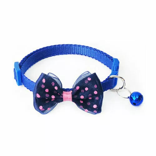 Bow tie necktie collar for cats, kittens and small dogs, adjustable with bell