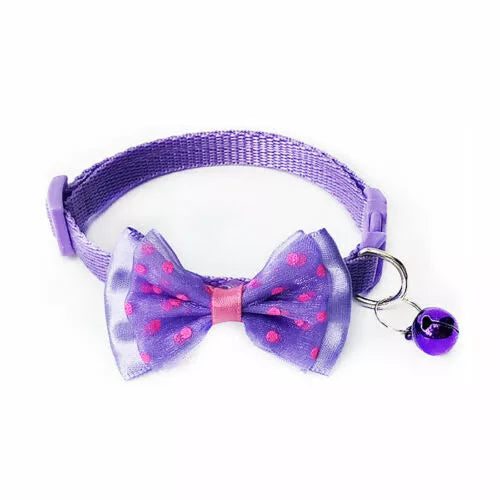 Bow tie necktie collar for cats, kittens and small dogs, adjustable with bell