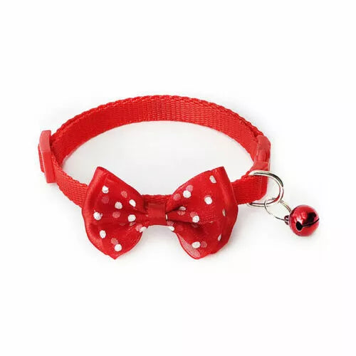 Bow tie necktie collar for cats, kittens and small dogs, adjustable with bell