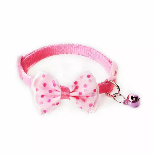 Bow tie necktie collar for cats, kittens and small dogs, adjustable with bell